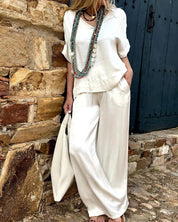 Lolita | Tweedelige set in de kleur Wit voor dames in stijl ideaal voor de zomer.