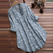 Losvallend gebloemd overhemd in de kleur Groen voor dames in stijl ideaal voor de zomer.