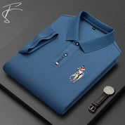 Magnus | Luxe Polo met polo logo in de kleur Blauw voor heren in Streetwear geschikt voor alle 4 seizoenen.