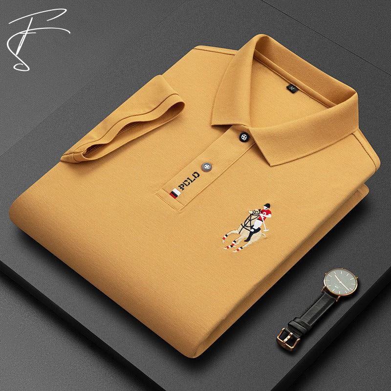 Magnus | Luxe Polo met polo logo in de kleur Geel voor heren in Streetwear geschikt voor alle 4 seizoenen.