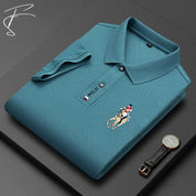Magnus | Luxe Polo met polo logo in de kleur Marineblauw voor heren in Streetwear geschikt voor alle 4 seizoenen.