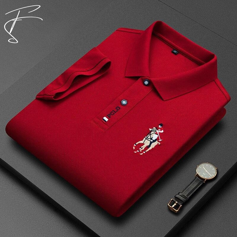 Magnus | Luxe Polo met polo logo in de kleur Rood voor heren in Streetwear geschikt voor alle 4 seizoenen.