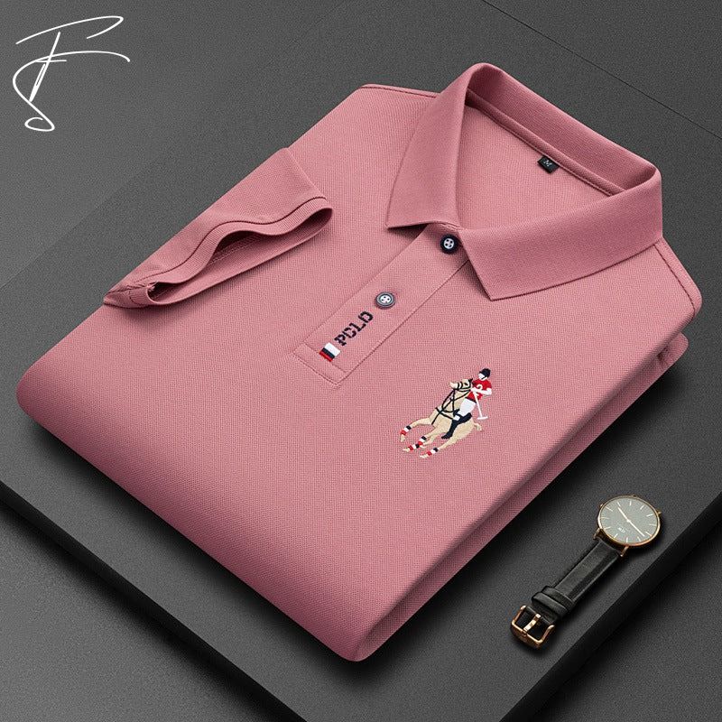 Magnus | Luxe Polo met polo logo in de kleur Roze voor heren in Streetwear geschikt voor alle 4 seizoenen.
