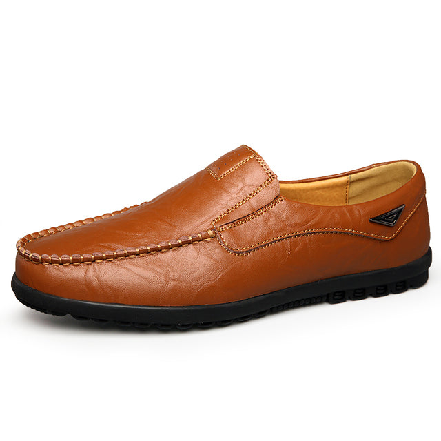 Orthopedische Heren Leren Loafers in de kleur Bruin voor heren in Smart-casual geschikt voor alle 4 seizoenen.