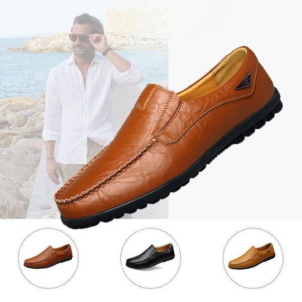 Orthopedische Heren Leren Loafers in de kleur Bruin voor heren in Smart-casual geschikt voor alle 4 seizoenen.