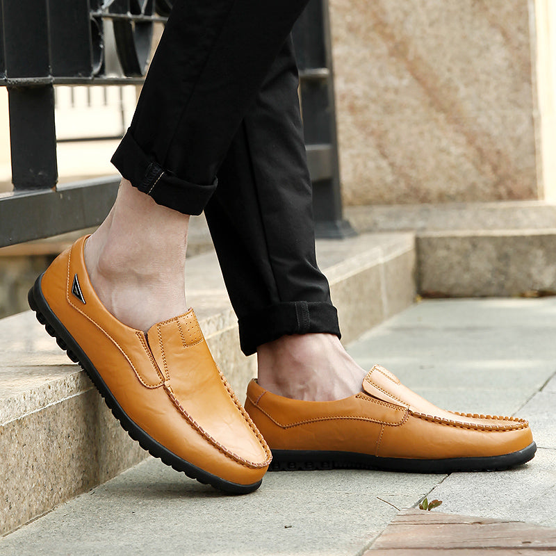Orthopedische Heren Leren Loafers in de kleur Bruin voor heren in Smart-casual geschikt voor alle 4 seizoenen.