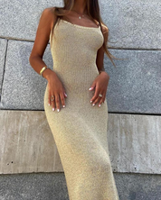 Skye | Zijden sexy damesjurk van katoen in de kleur Beige voor dames in stijl ideaal voor de lente.