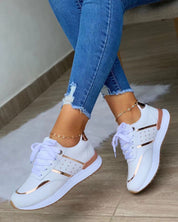 Sneakers met blokkleur in de kleur Wit voor dames in stijl geschikt voor alle seizoenen.