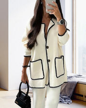 Stylish Vest met zakken in de kleur Wit voor dames in stijl ideaal voor de herfst.