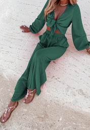 Twee-delige Zomerset in de kleur Groen voor dames in stijl ideaal voor de zomer.