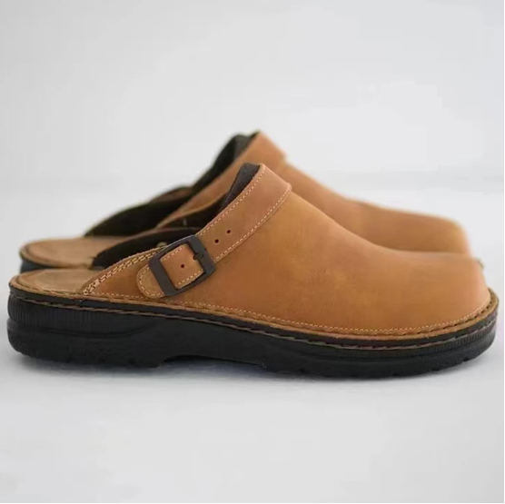 Val | Ontlastende schoenen van leer in de kleur Khaki voor heren in stijl geschikt voor alle seizoenen.