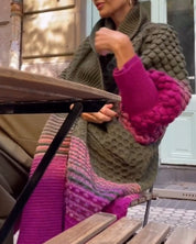 Vest met kleurblokken en lantaarnmouwen in de kleur Gemengde kleur voor dames in stijl ideaal voor de herfst.