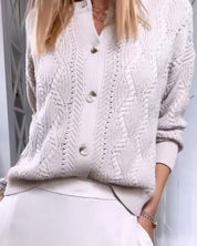 Vest met knopen in een effen kleur in de kleur Beige voor dames in stijl ideaal voor de herfst.