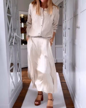 Vest met knopen in een effen kleur in de kleur Beige voor dames in stijl ideaal voor de herfst.