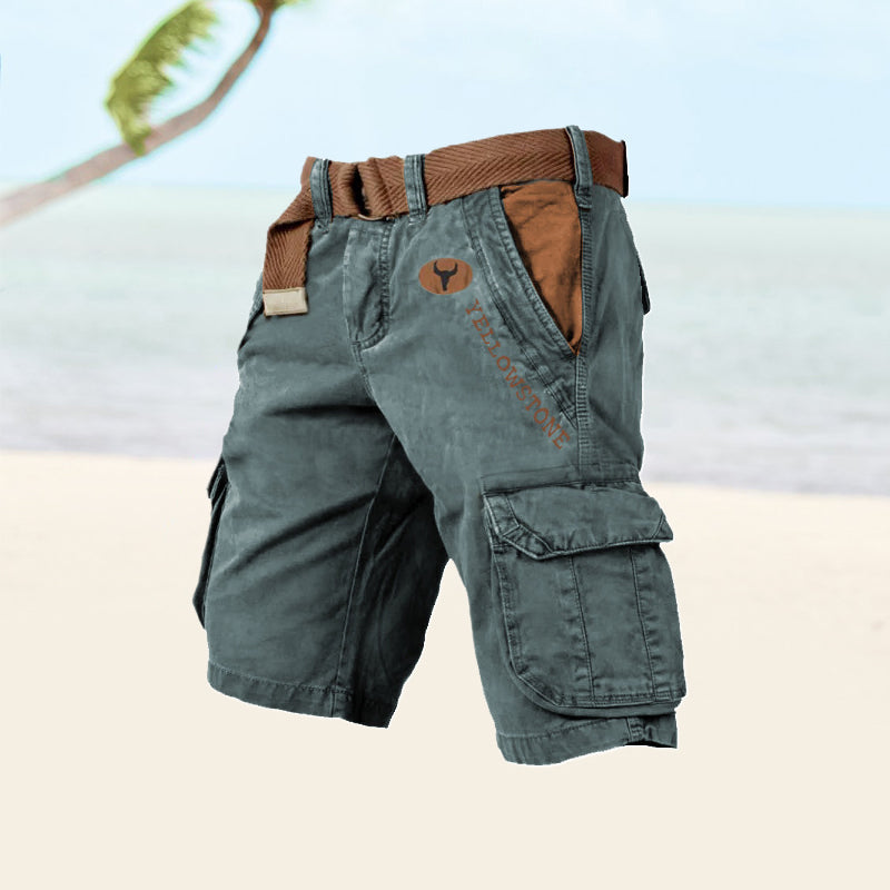 Veelzijdige cargoshorts, ontworpen voor ultiem comfort en stijl. Gemaakt van duurzaam stretchmateriaal voor langdurig comfort, voorzien van zes handige zakken en een tijdloos silhouet geschikt voor diverse activiteiten. Maattabel beschikbaar voor de perfecte pasvorm.