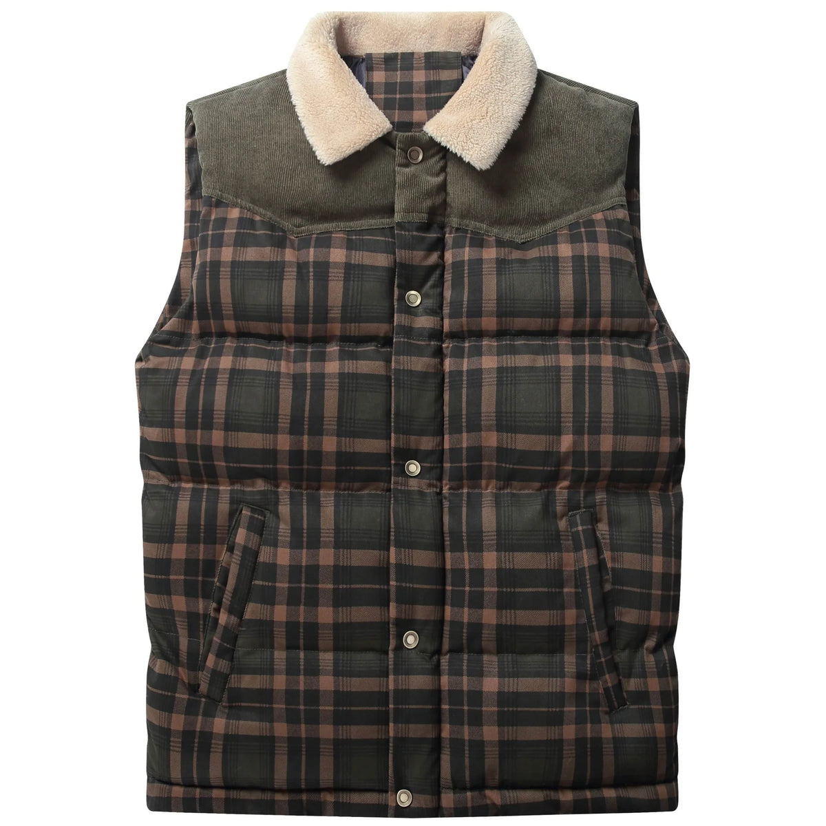 Bodywarmer met plaid patroon