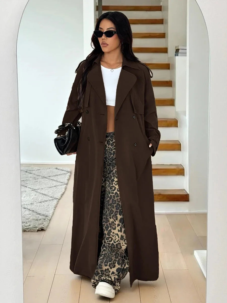 Oversized trench coat met ceintuur