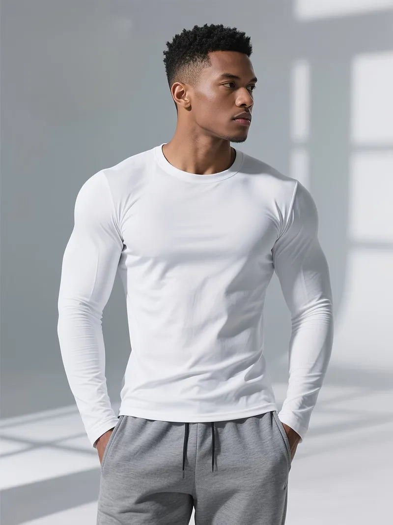 Longsleeve slim fit met crew neckline