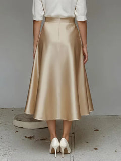 Satijnen rok met hoge taille