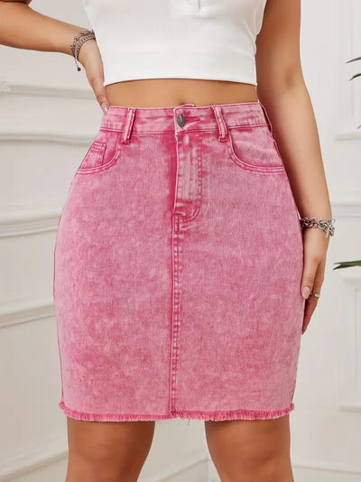 Denim rok met hoge taille