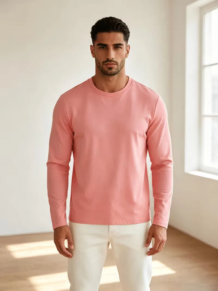 Longsleeve slim fit met crew neckline