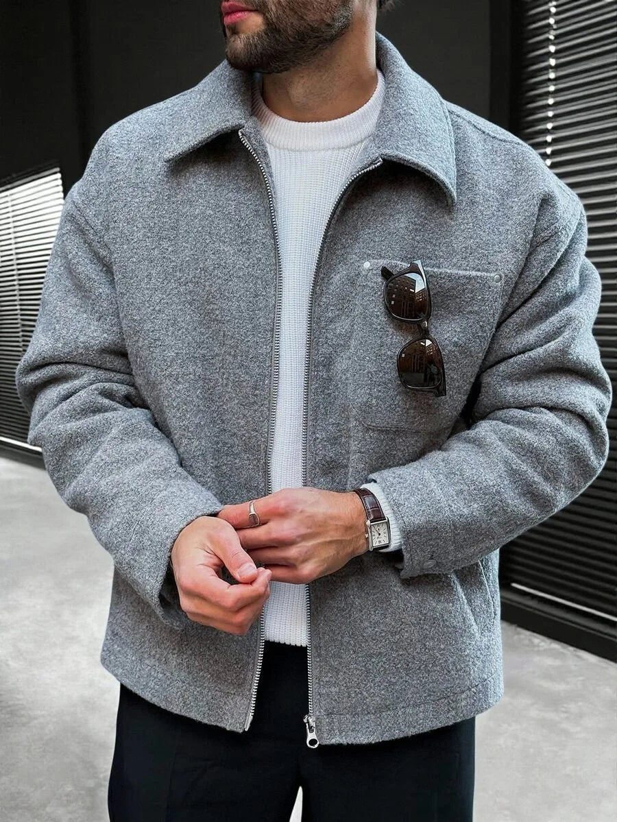 Bomberjack met collared neckline