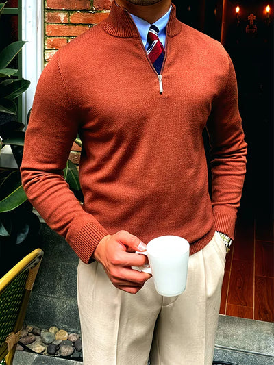 Trui met kraag en half-zip