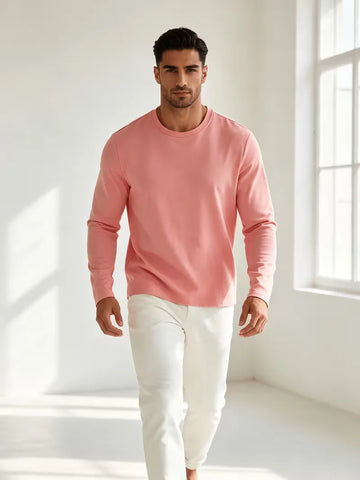 Longsleeve slim fit met crew neckline