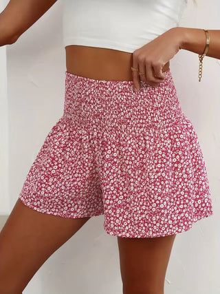 Short met hoge taille en bloemenpatroon
