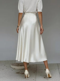 Satijnen rok met hoge taille