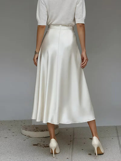 Satijnen rok met hoge taille