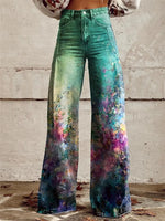 High-waisted wide-leg pants