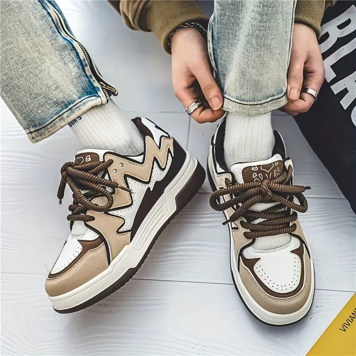 Lage sneakers met zigzag patroon