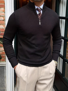 Trui met kraag en half-zip