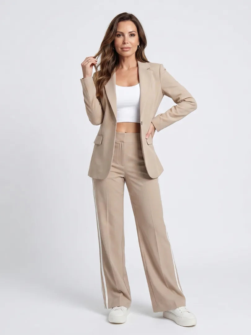 Tweedelig pak met blazer en brede broek