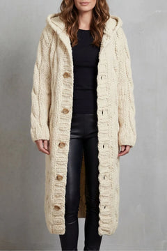 Oversized kabel gebreide cardigan