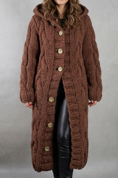 Oversized kabel gebreide cardigan