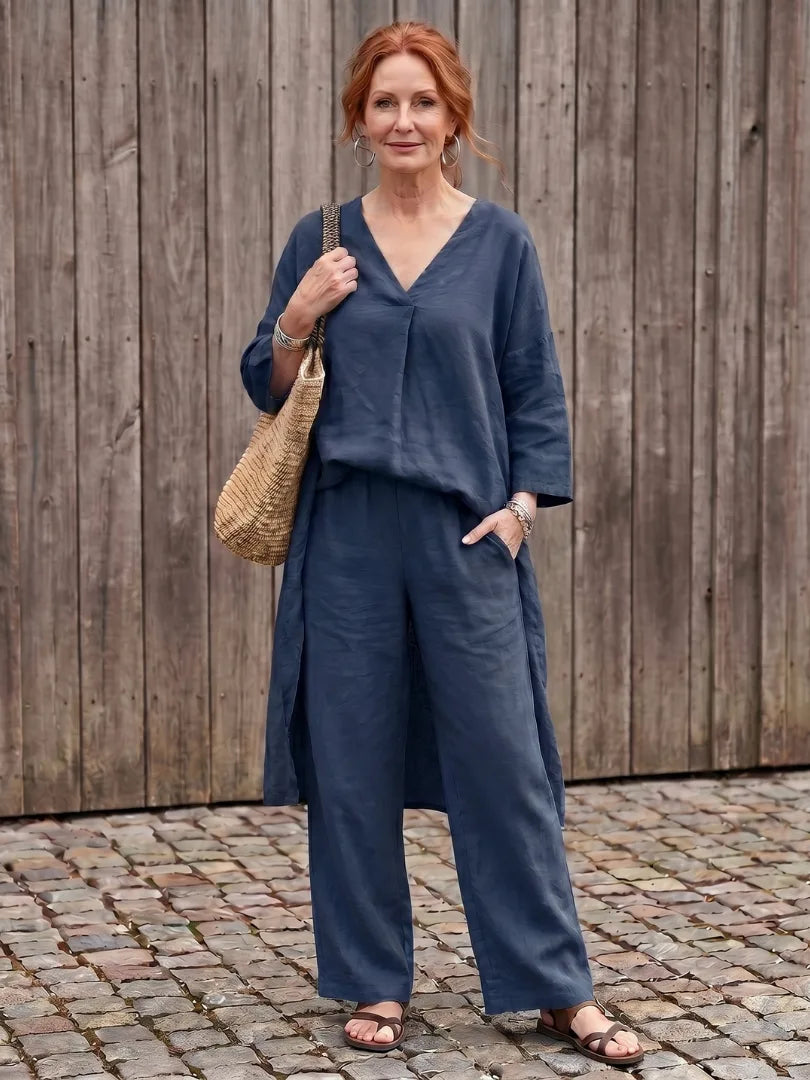 Set met oversized top en wijde broek