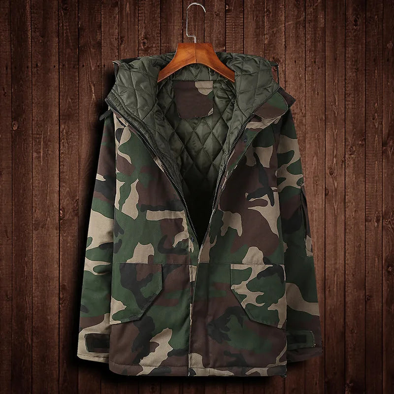 Parka met camouflagepatroon