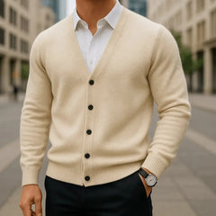 Cardigan van cashmere met V-hals
