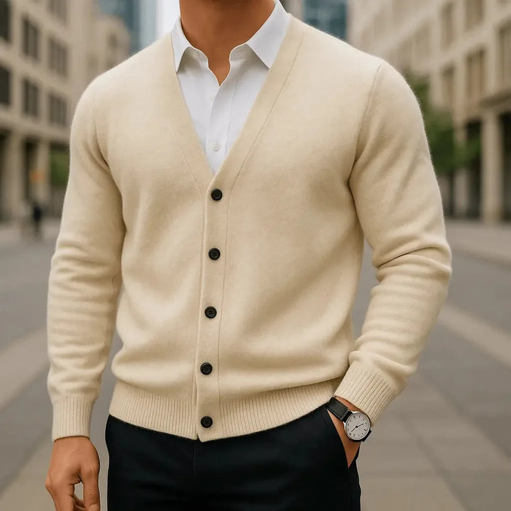 Cardigan van cashmere met V-hals