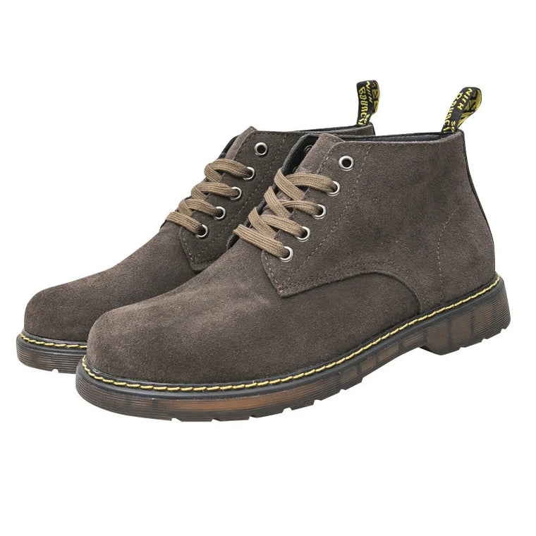 Veterschoenen boots met suède afwerking