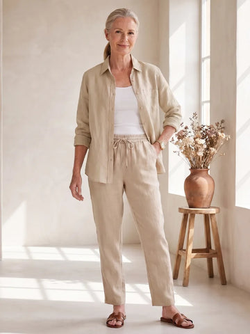 Set met blouse en tapered broek