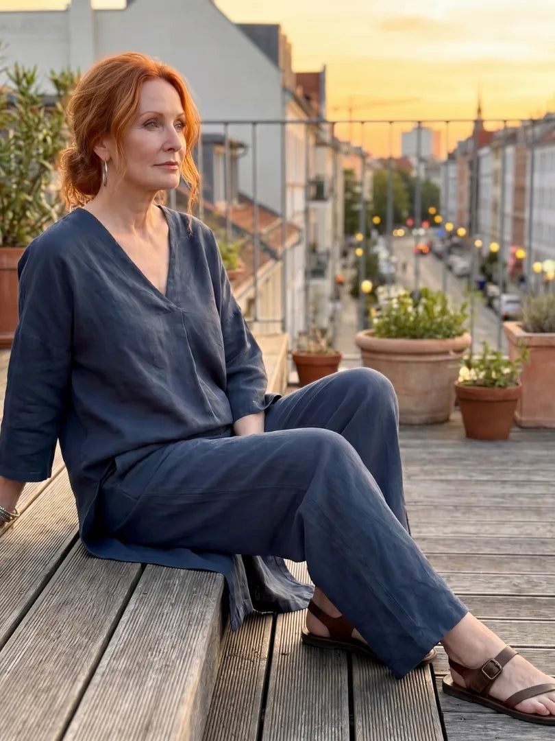 Set met oversized top en wijde broek