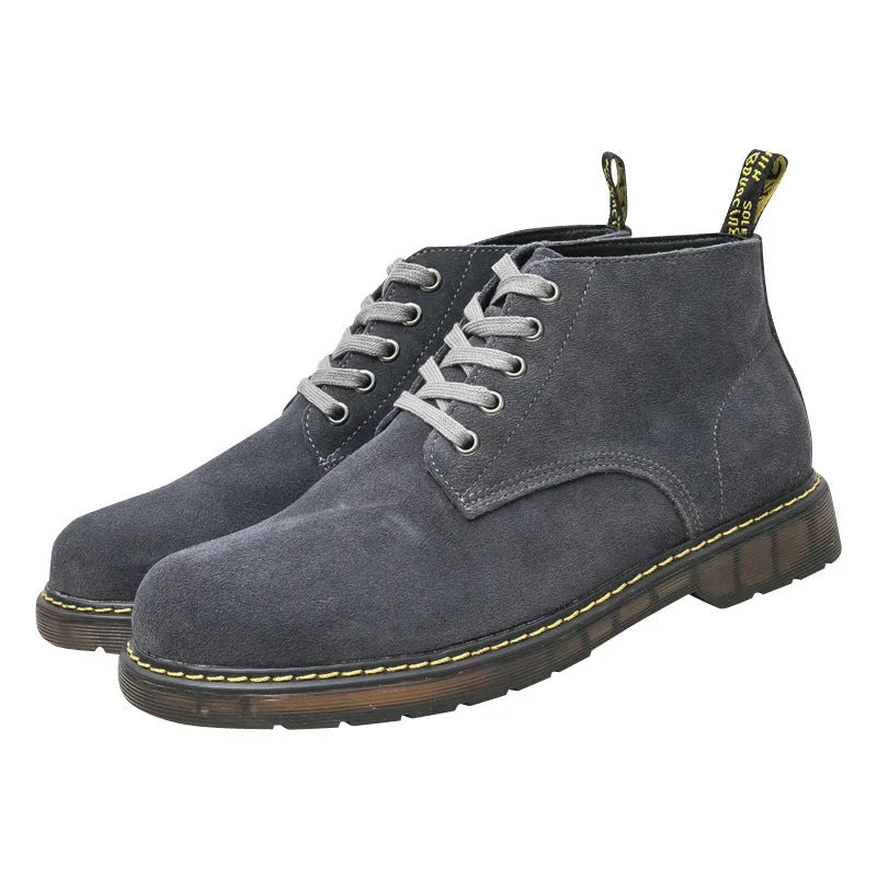 Veterschoenen boots met suède afwerking