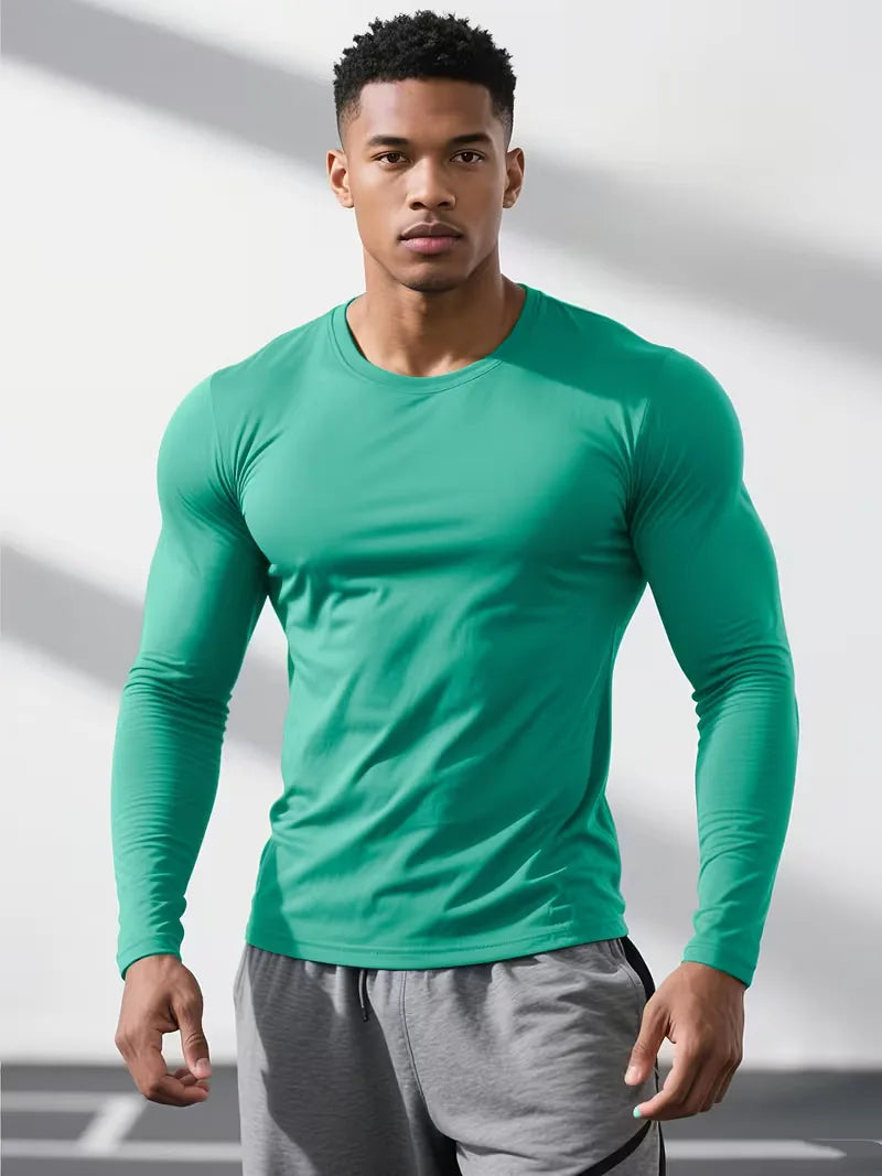 Longsleeve slim fit groen