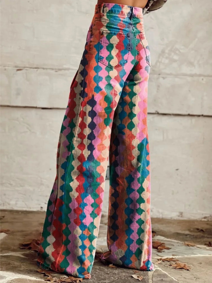 High waist wide leg pants