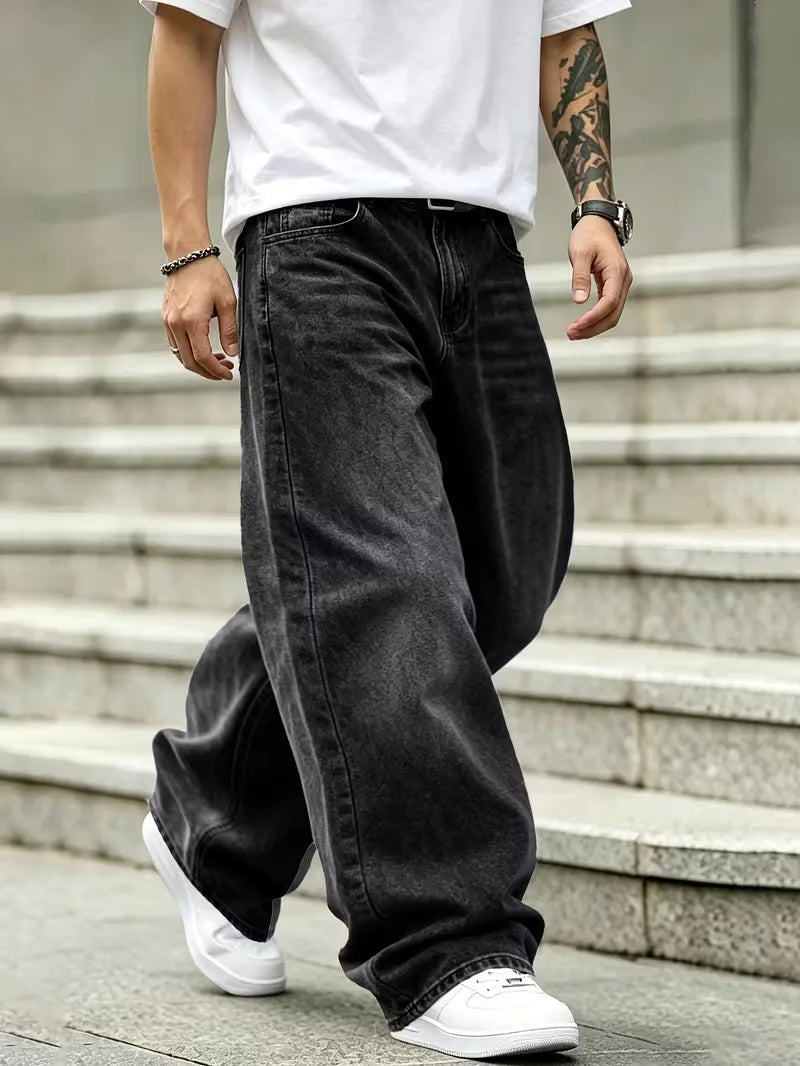Loose fit jeans met meerdere zakken