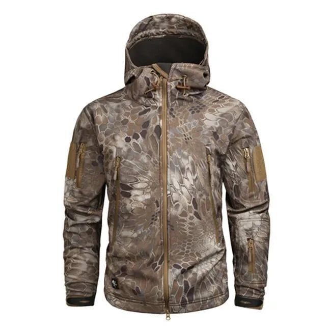 Hooded parka met camouflage patroon