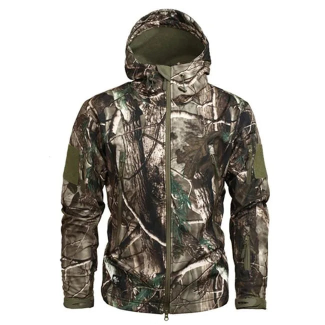 Hooded parka met camouflage patroon